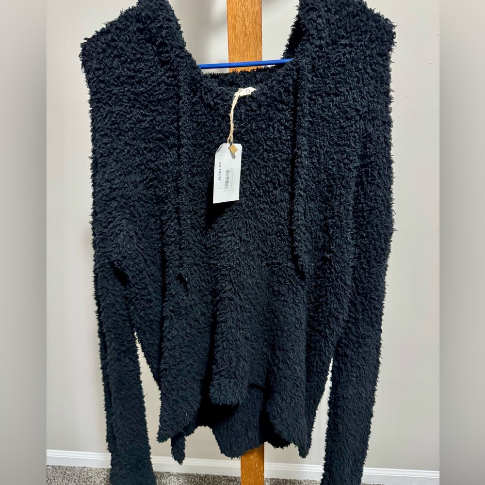 POL Women’s Sherpa Fuzzy Soft Knit Hoodie Size M NWT - Picture 3 of 8